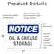 Signmission Oil And Grease Storage, 24 in W x Rectangle, Vinyl Decal OS-2PACK-NS-D-1824-L-16961 - alternate 2